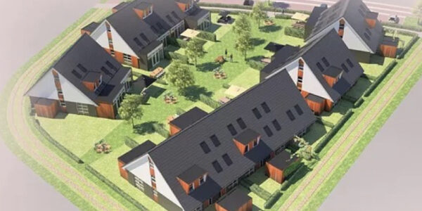 Ecowijk de Kiem is een autoluwe omgeving met veel groen tussen en rondom de woningen.
